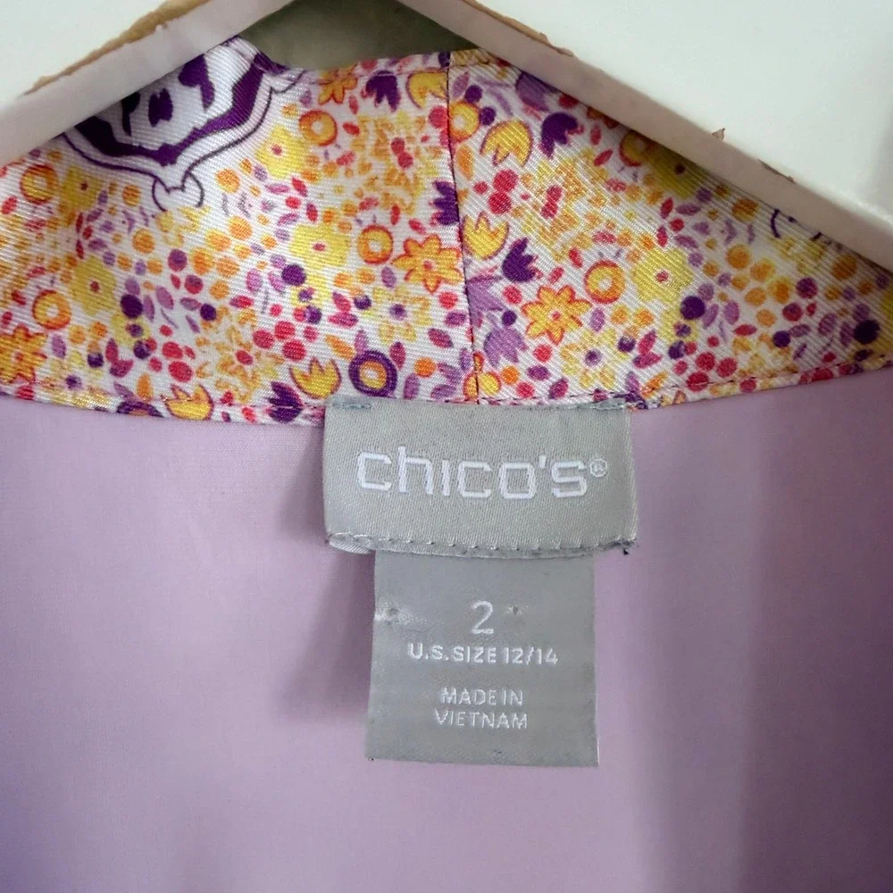 Chico's Colorful Mandala Print Open Front Kimono Womens‎ 2  US Large Bloomcore